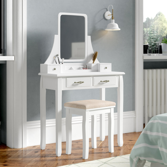 Lily Manor Schminktisch-Set Ally mit Spiegel & Bewertungen | Wayfair.de